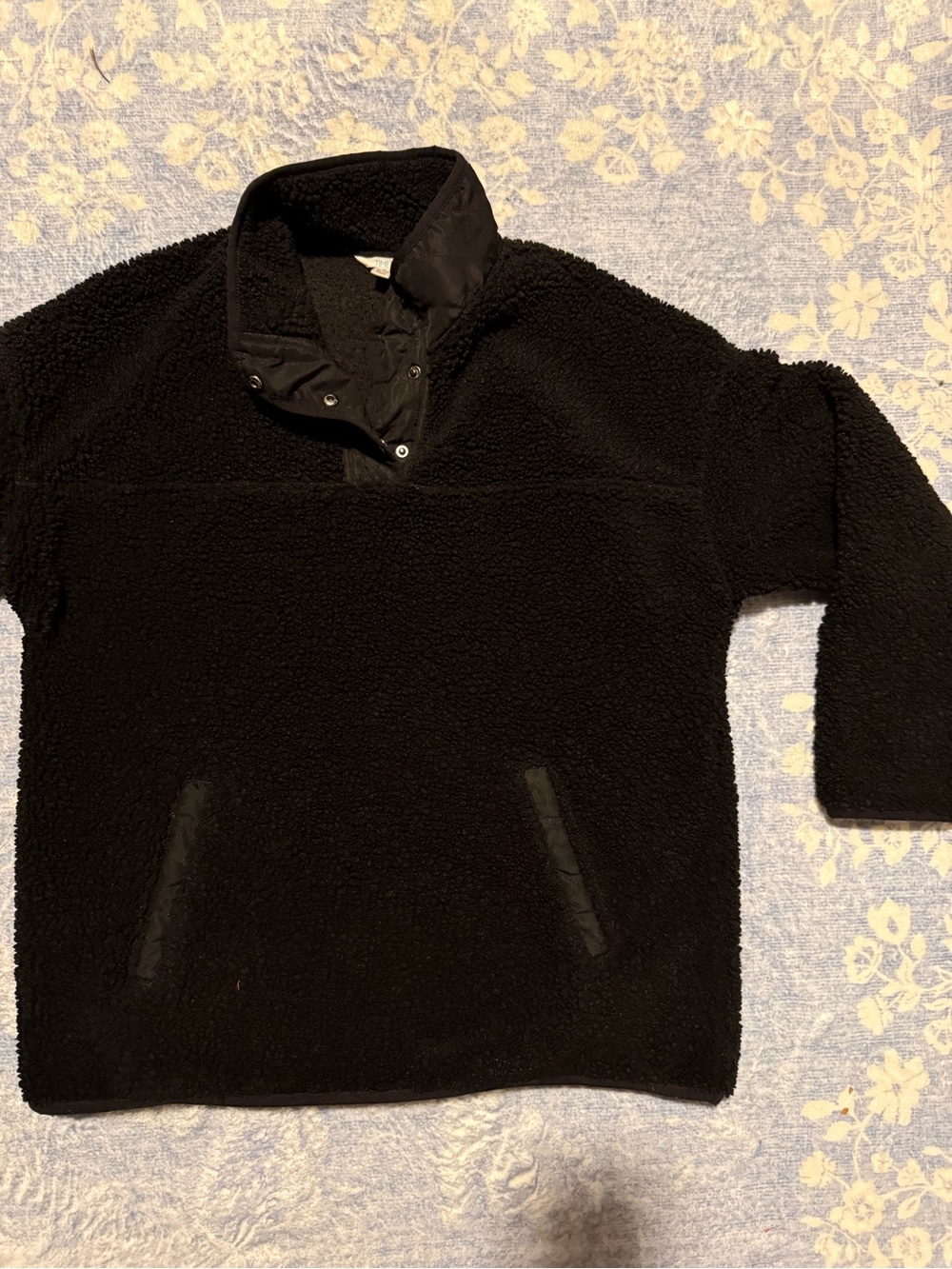 Black Sherpa Pullover Sweater